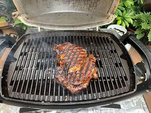 Vista 3 de 7582 Parrilla para Weber Baby Q, Accesorios Weber Q1000, Q1200, Q1400, Q100, Q120, Q140, 386001, 386002, Hierro Fundido Esmaltado Mate, Negro