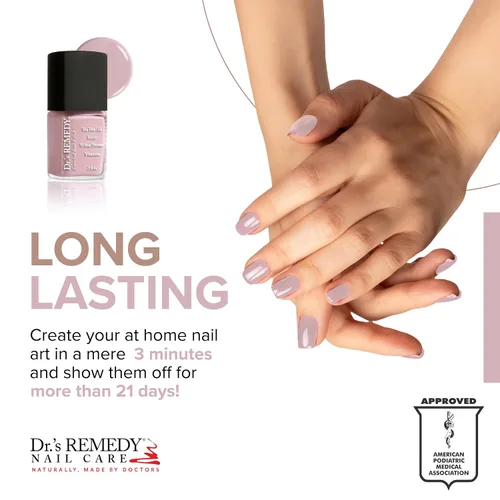Vista 3 de Dr's Remedy - Esmalte de uñas enriquecido: no tóxico, totalmente natural y orgánico - Formulado por médicos: fortalece, restaura, cura y protege