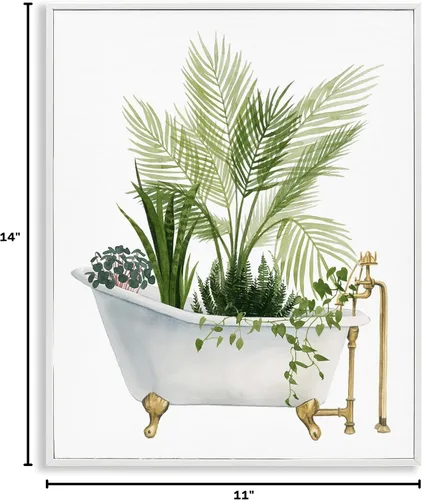 Vista 9 de Vintage Tub Botanical, 11 x 14 pulgadas enmarcado Giclée Print Stupell Industries · Por Grace Popp · Listo para colgar · Ideal para baño