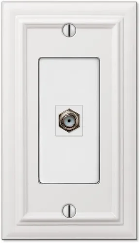 Vista 24 de Amerelle Continental AmerTac 94BVB – 1 tapa de tomacorriente en blanco, de metal fundido, con aspecto de bronce envejecido