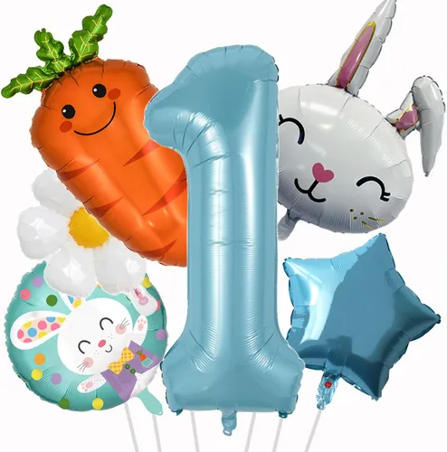 Vista 15 de Globos de béisbol de papel de aluminio para decoración de cumpleaños, globos con el número 2, globos de confeti de estrella roja y azul
