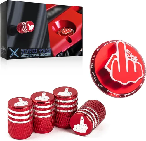 Vista 16 de x xotic tech Tapa de tanque de combustible de gas negro de aleación con dedo medio roscado compatible con Toyota Corolla Camry 4Runner Highlander