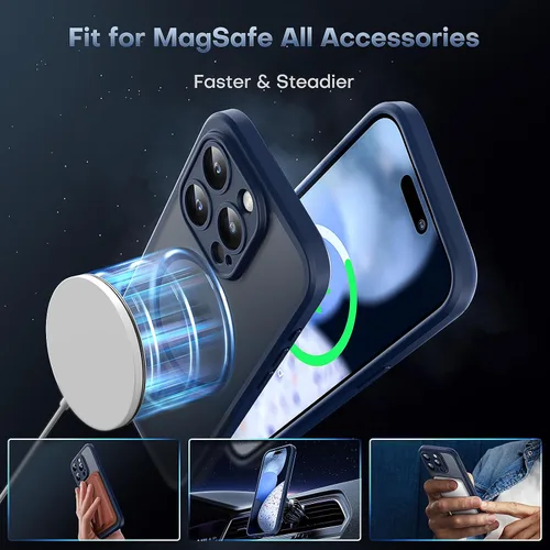 Vista 918 de TOCOL Funda para iPhone 11, compatible con Magsafe, protección completa de cámara, imanes integrados, protección contra caídas, funda translúcida