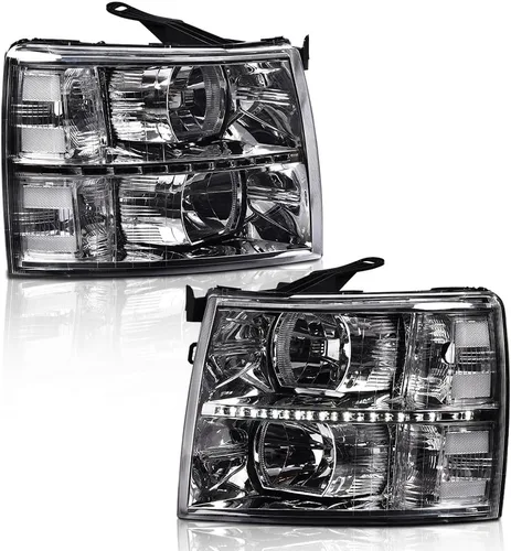 Vista 39 de G-PLUS Conjunto de faros, compatible con Chevy Silverado 2007 2008 2009 2010 2011 2012 2013 2014 Chevy Silverado parachoques faro, lente