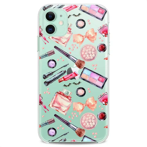 Vista 9 de Funda de TPU compatible con iPhone 16e 15 14 13 12 11 Pro Max Plus Mini Xs Xr X 8 7 6 5 SE impresión de silicona flexible maquillaje perfume lindo