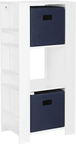 Vista 12 de RiverRidge Book-Nook Tower - Estantería infantil y organizador de almacenamiento de juguetes con 3 cubos y 6 estantes para libros, organizador