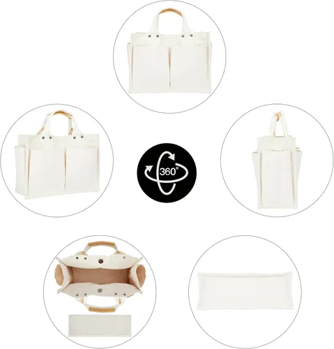 Vista 2 de YCPURSEDN Bolsas de lona con múltiples bolsillos simples y de moda para mujer