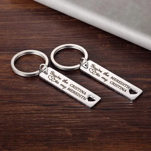 Vista 4 de Soul Sisters - Llavero para 2 2 piezas con texto en inglés "You're The Cristina to My Meredith Ture Friends", llaveros inspirados en Greys Anatomy