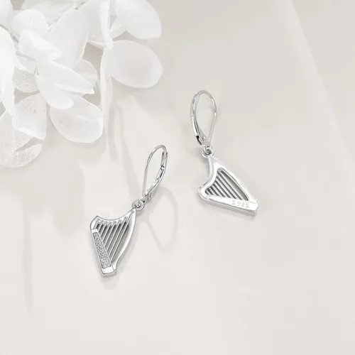 Vista 3 de YFN Aretes deportivos y de música de plata de ley para amantes del deporte, amantes de la música, regalos de joyería para mujeres, niñas, hombres