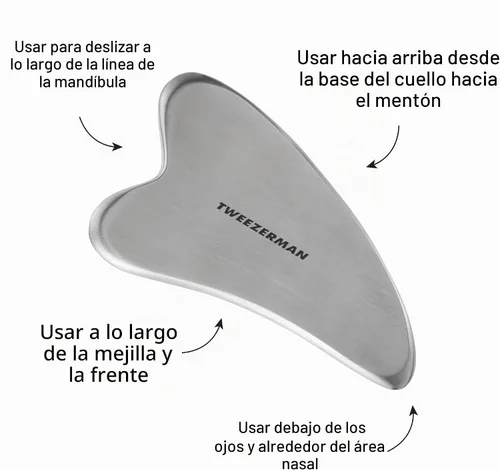 Vista 4 de Tweezerman Gua Sha Acero Inoxidable