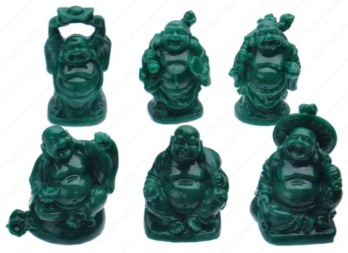 Vista 3 de M.V. Trading Estatua de Buda Happy Laughing, juego de 6, 2 pulgadas, Bonze