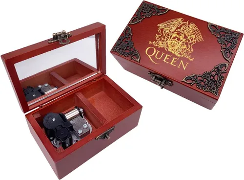 Vista 17 de Youtang You are My Sunshine - Caja de música de joyería con espejo, caja musical de madera grabada con láser, caja de música a cuerda, regalo
