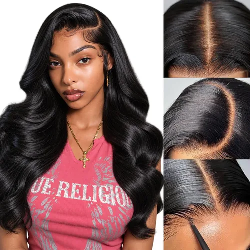 Vista 18 de Pelucas de cabello humano ondulado con encaje frontal HD de densidad 200, prearrancadas de 13 x 6 pulgadas, pelucas de cabello humano con encaje