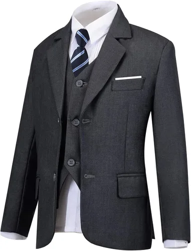 Vista 5 de Addneo Trajes formales de 5 piezas con camisa y chaleco, Blanco