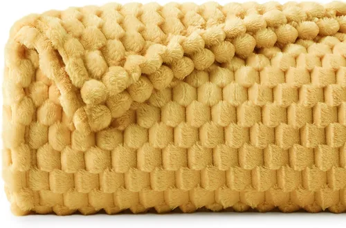 Vista 56 de BEDELITE Manta de forro polar para sofá y cama, manta decorativa de jacquard 3D de almendra, súper suave y acogedora, manta mullida cálida adecuada