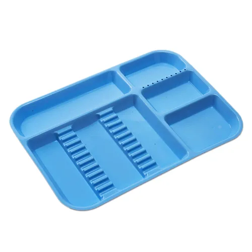 Vista 2 de SNAWOP Bandeja para instrumentos dentales, bandejas divididas de plástico autoclave tamaño B (13 x 9.4 pulgadas) para juego de instrumentos médicos