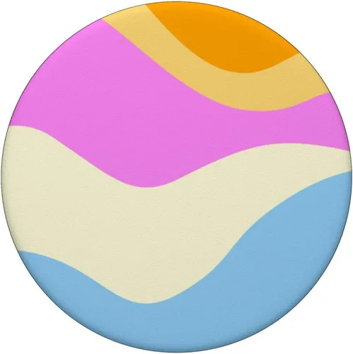 Vista 3 de Retro Waves Swirls Pastel Rainbow Wavy Stripes 60s Aesthetic PopSockets Adhesive PopGrip