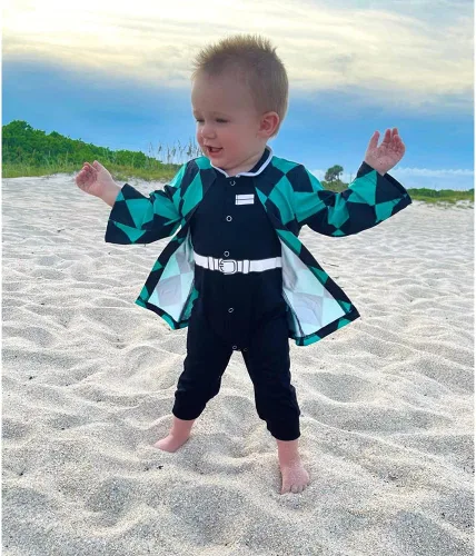 Vista 2 de Singcoco Disfraz de Halloween para bebé niño (Negro, 6-9 meses)