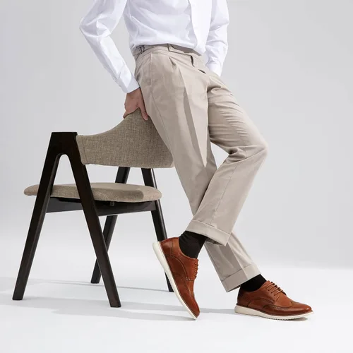 Vista 2 de Jousen Zapatos de vestir para hombre Brogue Formal con cordones Oxfords