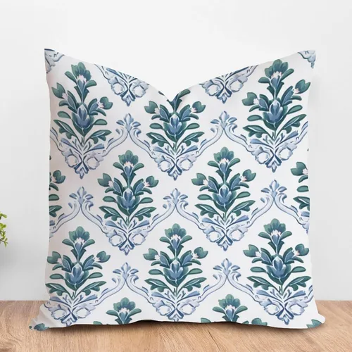 Vista 14 de ArogGeld Funda de cojín decorativa de flor de loto azul y verde pavo real, diseño botánico floral azul de loto azul, estilo asiático, chinoiserie