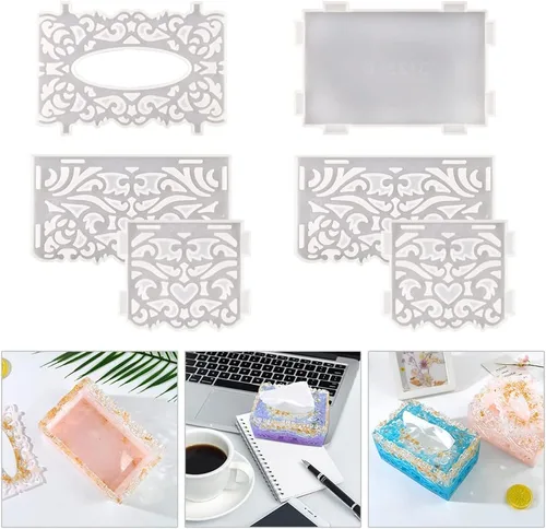 Vista 8 de Laciness - Moldes de caja de almacenamiento, moldes compactos de resina epoxi de silicona, contenedor de almacenamiento con diseño de tapa