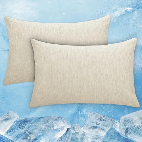 Vista 18 de CHOSHOME Fundas de almohada refrescantes con cremallera Fundas de almohada Q-Max > 0.45 con cremallera para personas que duermen con calor, suaves