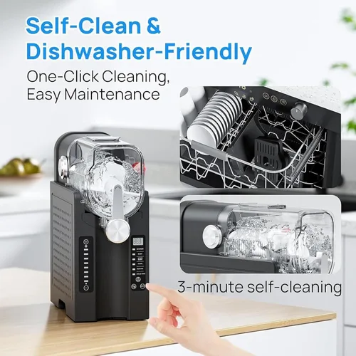 Vista 6 de Máquina de granizado, Máquina de granizado todo en uno para el hogar, panel de control inteligente, limpieza automática, 6 programas