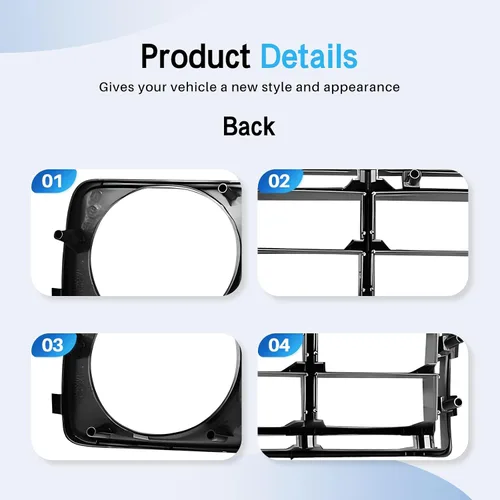 Vista 5 de CarPartsDepot Nuevos Piezas de Reemplazo Parte Delantera Derecha del Lado del Pasajero Argent Grille Grill Compatible con 1976-1977 FORD F-350 F-250