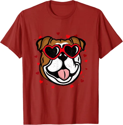 Vista 53 de Bulldog Valentine - Camiseta para amantes de las gafas de sol para perros, Negro