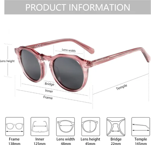 Vista 62 de ZENOTTIC Gafas de sol polarizadas redondas vintage para hombres y mujeres con protección UV400