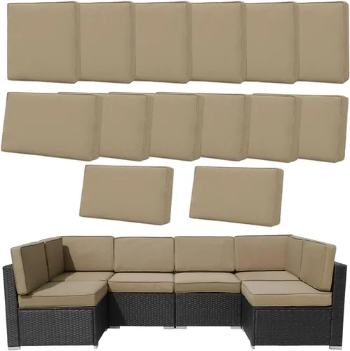 Vista 25 de 14 Fundas de Cojines para Exteriores de Repuesto Lavables Impermeables Resistentes a UV con Cremallera para Sofá de 6 Plazas Fundas Deslizantes