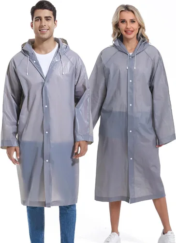 Vista 146 de 2 abrigos de lluvia de Borogo para adultos, chaquetas de lluvia reutilizables para hombres y mujeres