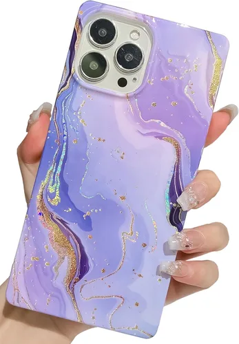Vista 22 de Elegante Funda con Concha de Madre Perla para Niña Compatible con iPhone 14 de 6.1 Pulgadas, Funda Rectángulo con Borde, Elegante y delgada