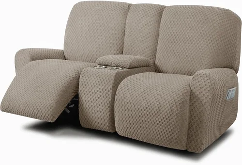 Vista 18 de ULTICOR Fundas de sofá reclinable de 8 piezas, fundas elásticas de jacquard para sofá reclinable de 3 cojines, fundas deslizables gruesas, suaves