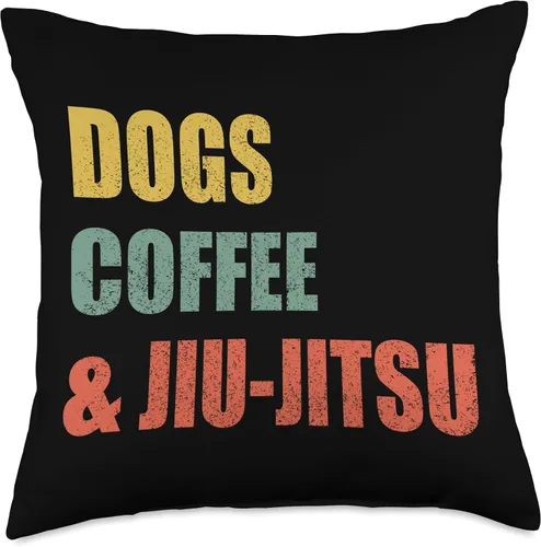 Vista 5 de Dogs Coffee And Jiu-Jitsu Funny Jiu Jitsu MMA BJJ - Almohada de 16 x 16 pulgadas, multicolor