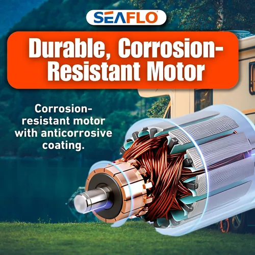 Vista 8 de SEAFLO Kit de bomba de lavado de cubierta de lavado serie 33 – 12 V CC, 3.0 GPM, 70 PSI, interruptor de presión resistente, para aplicaciones de RV