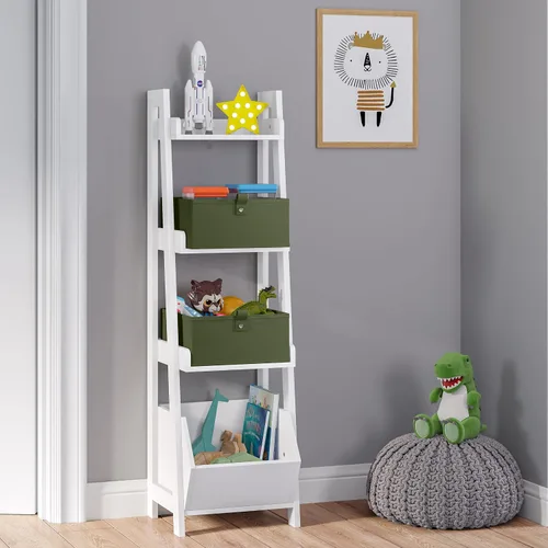 Vista 8 de RiverRidge Set de 2 contenedores de almacenamiento plegables para niños - Organizador de 10.5" con asas - Organizador de armario color oliva