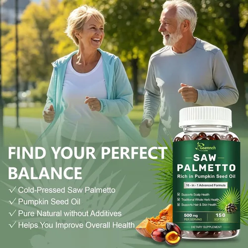 Vista 8 de Saw Palmetto for Men with Pumpkin Seed Oil Prostate Health Supplement