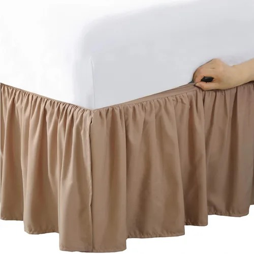 Vista 8 de Faldón cubrecama Magic Skirt, con fruncido, nunca levantes tu colchón, con caída de 14 pulgadas, Poliéster & Mezcla de poliéster, Ivory, gemelo