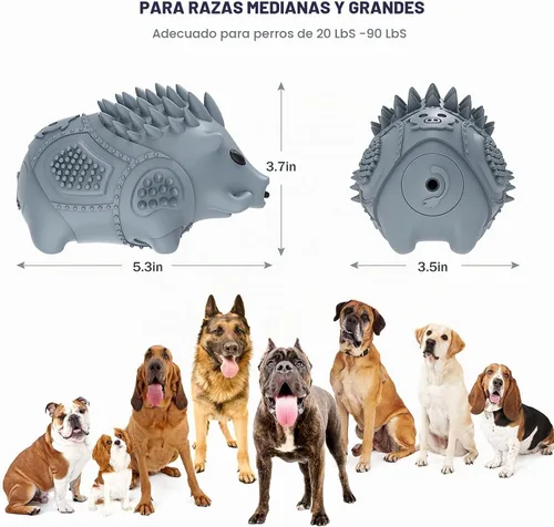 Vista 5 de Juguetes masticables para perros para masticadores agresivos, juguetes de huesos de perro grandes, juguetes para perros para masticadores Gris