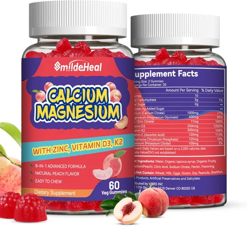 Vista 11 de Gomitas de calcio y magnesio y zinc de 1000 mg- con vitamina D3 y B12
