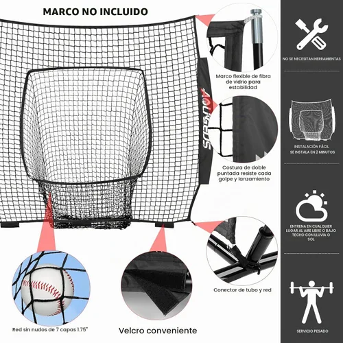 Vista 2 de 6'x6' Baseball Softball Replacement Net (NET ONLY)