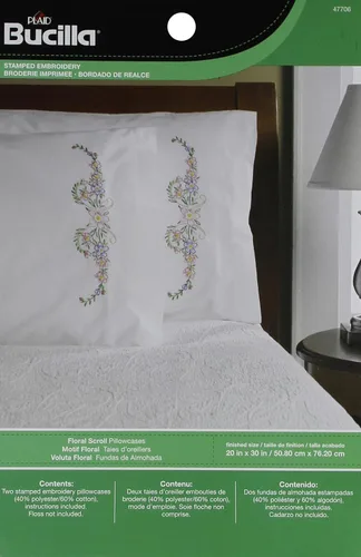 Vista 12 de Bucilla Par de fundas para almohada bordadas, 20 x 30 pulgadas, 45076 Mariposas en vuelo