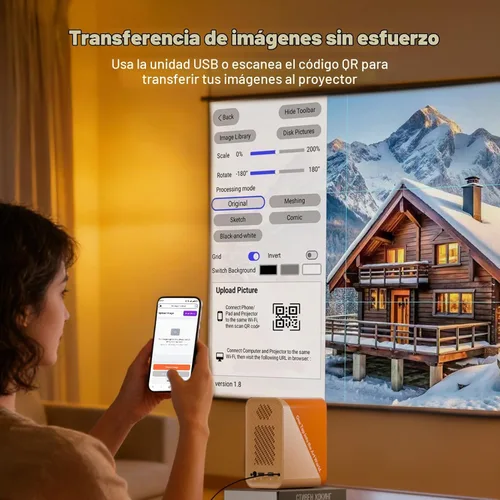Vista 4 de Caydo Proyector de arte P1 para artistas, aplicación de dibujo exclusiva Ámbar y miel