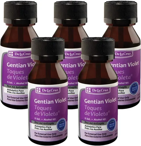 Vista 12 de De La Cruz Gentian Violet - Violeta de Genciana 1% Antiséptico para primeros auxilios para cortes, raspones y quemaduras, 1 onza líquida