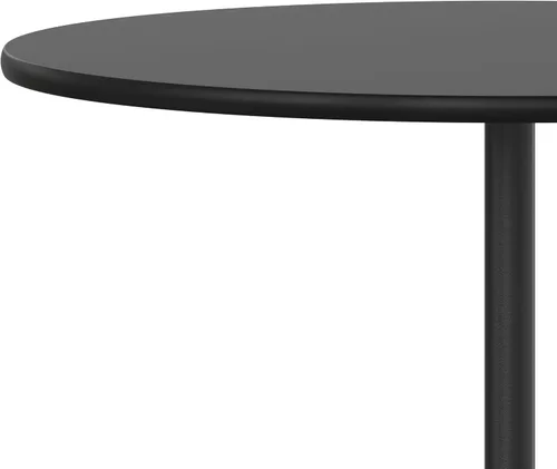Vista 8 de Flash Furniture Lars - Mesa de cóctel redonda de madera negra de 30 pulgadas con columnas de 30 y 42 pulgadas