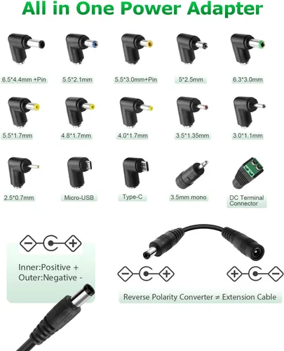 Vista 9 de Adaptador de corriente universal de CA a CC de 30 W, fuente de alimentación ajustable, 3 V, 4,5 V, 6 V, 9 V, 12 V, 2 A, 1 A, adaptador de corriente