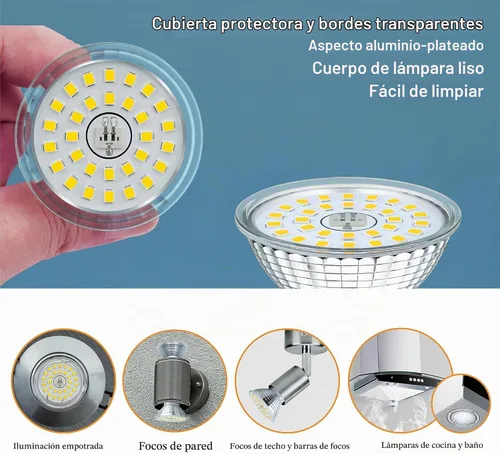Vista 7 de EACLL MR16 GU10 LED Bulb Dimmable, 5000K Daylight, 7W Equivalent 75W, 25,000 Hours Lifetime, Energy Efficient Light, 750 Lumens 120 Degree Flood