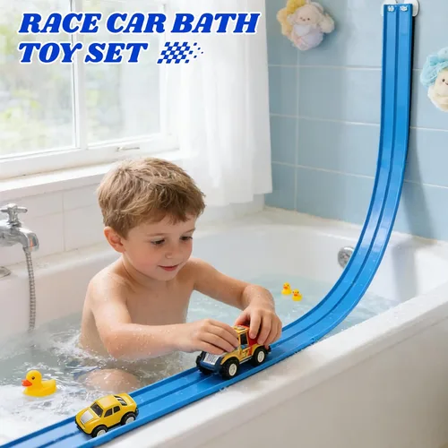 Vista 7 de Flexible Race Track for Kids: 15 Ft Flex Race Car Ramp with Suction Cup