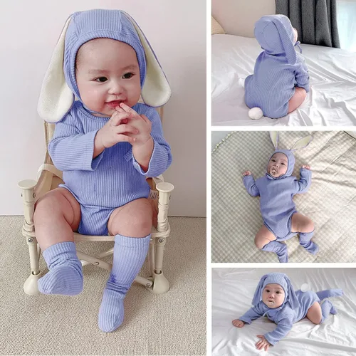 Vista 2 de AGQT Babys Bunny Costume Easter Halloween Outfit Set Size 0-24 Months